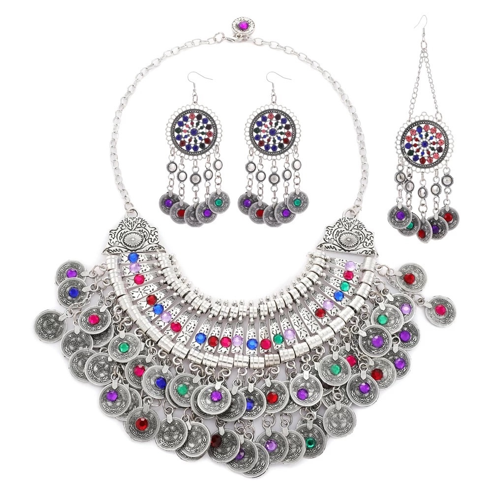 Afghan Silver Color jewelry set